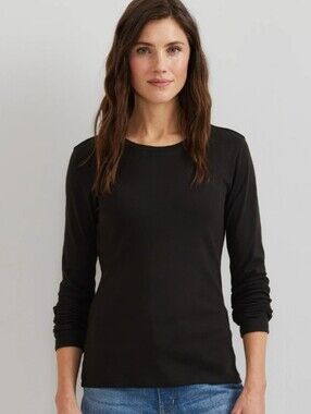 NEW Eddie Bauer Women Reheat Thermal Crewneck Black  Longsleeve Sz M